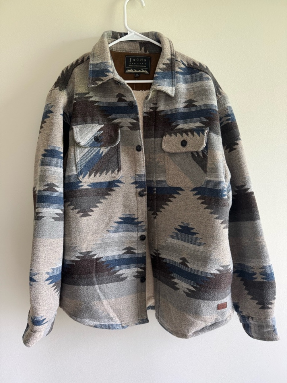 Jachs NY Men’s Aztec Wool Blend Sherpa Lined Jacket - XL